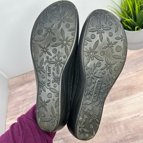 FLY FLOT - Black Slide on Clogs Italian Leather insole - Size: EU 40 - US 9-9.5 - Picture 3 of 6
